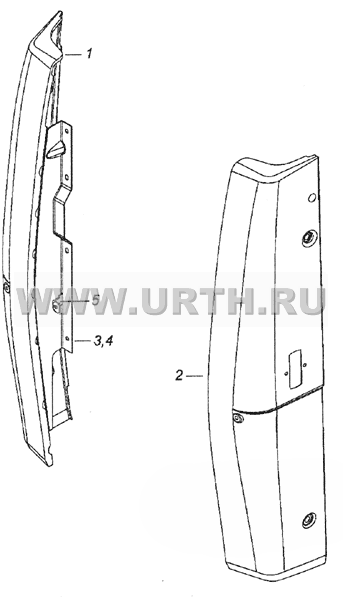 5320-5301047 Панель передка боковая съемная левая